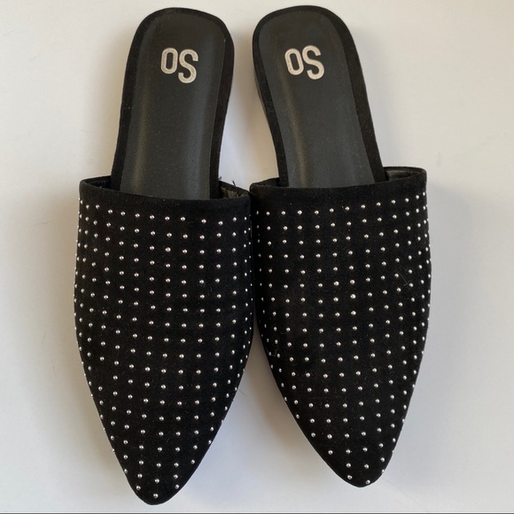 3/$30 SO Black Studded Slip on Flats